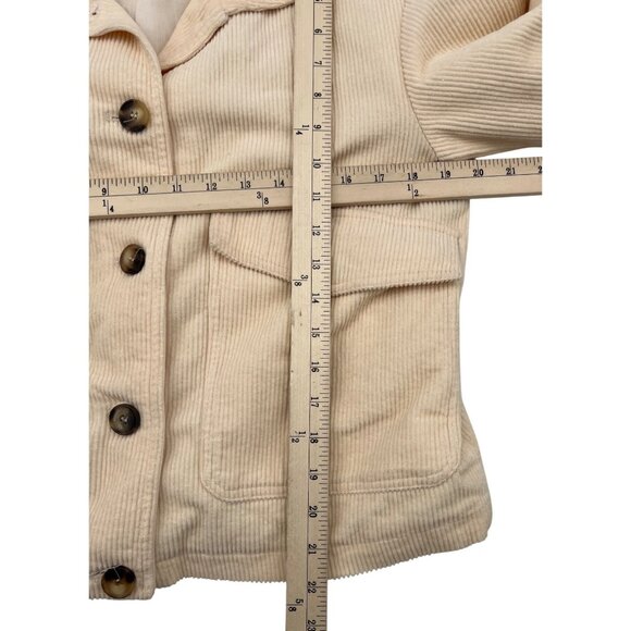 Womens Beige Corduroy Jacket Oversized Style Size S Bagatelle Collection - Picture 4 of 6